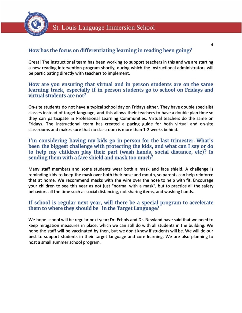 Parent FAQ