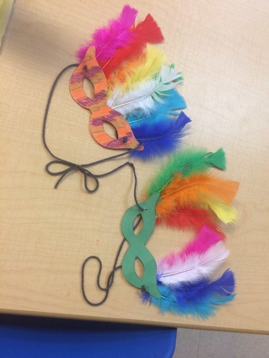 Mardi Gras masks making in French KA and 2A